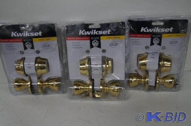 lot 35 image: 3 Piece Kwikset Lot of Keyed Entry ...