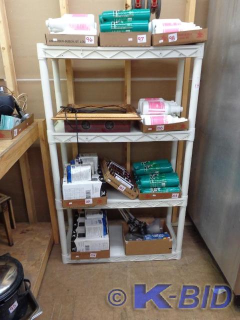 lot 114 image: Shelving Unit Plastic Shelving Unit...