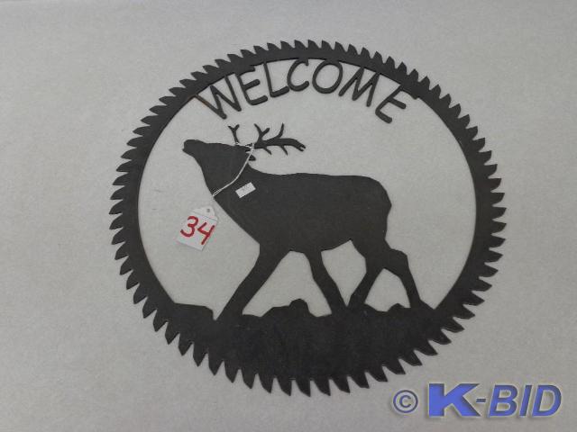 lot 34 image: Deer Welcome Saw Blade Sign