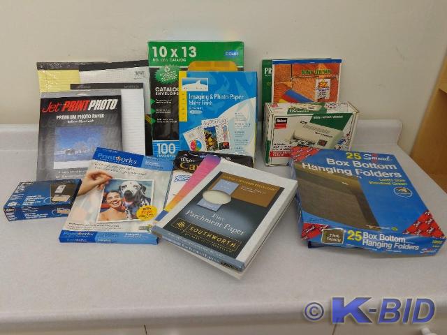 lot 37 image: Assorted Office Supplies Laminating...