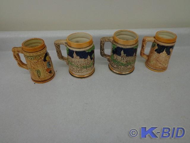 lot 88 image: (4) Beer Steins (2) Smaller Made in...