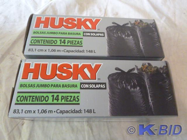 2 Boxes of Husky Flap Tie Yard Bags...