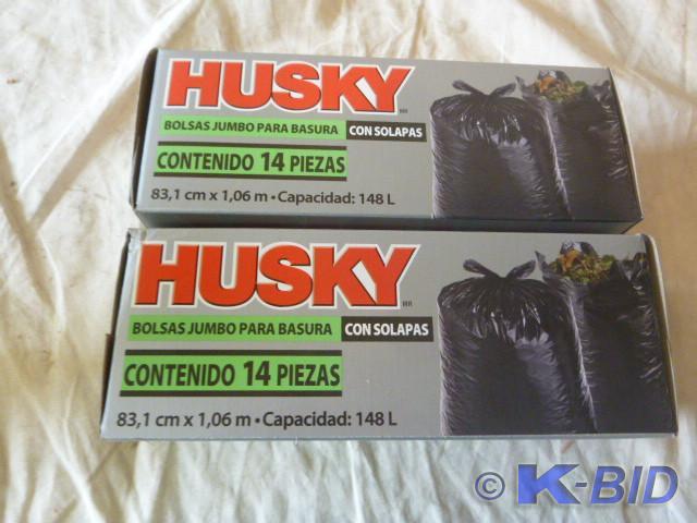 2 Boxes of Husky Flap Tie Yard Bags...