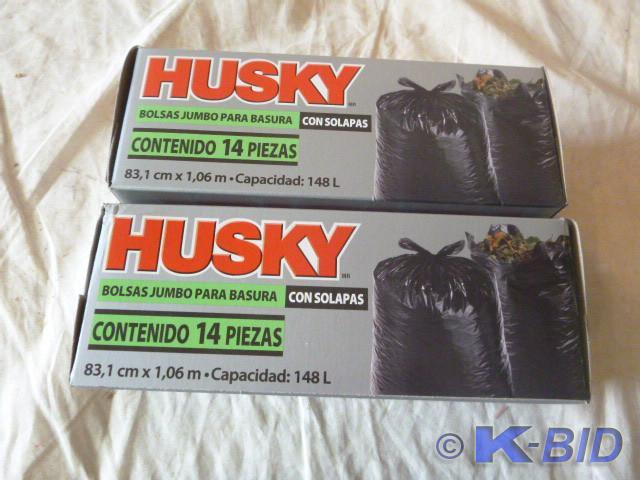 2 Boxes of Husky Flap Tie Yard Bags...