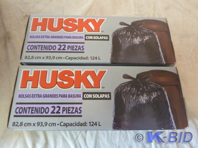 2 Boxes of Husky Flap Tie Yard Bags...