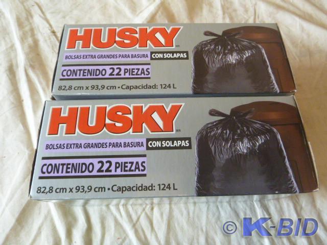 2 Boxes of Husky Flap Tie Yard Bags...