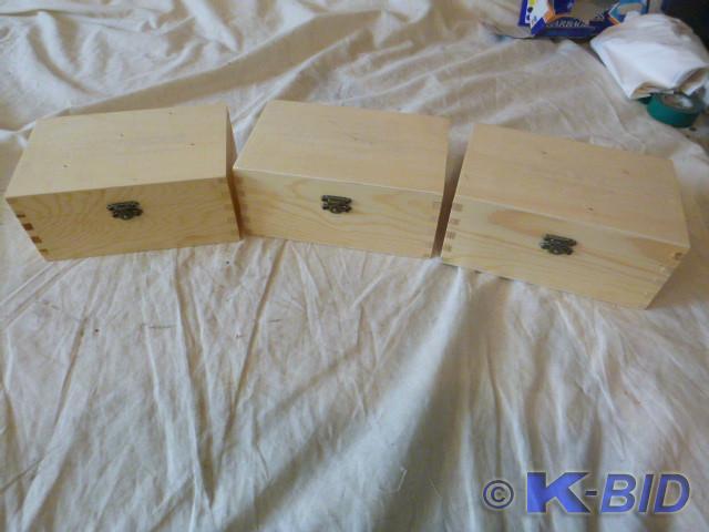 3 Wood Keepsake Boxes