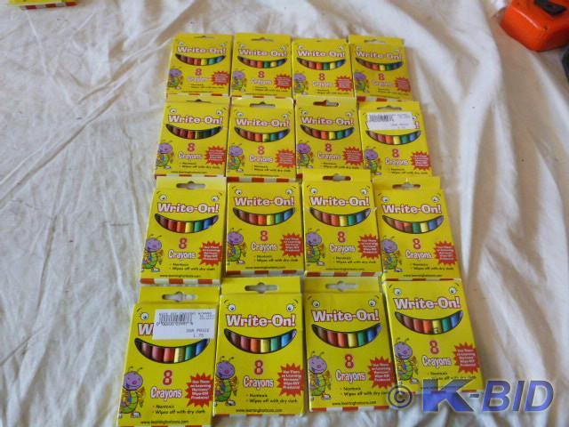 16 Packs of 8 Write-On Crayons   No...