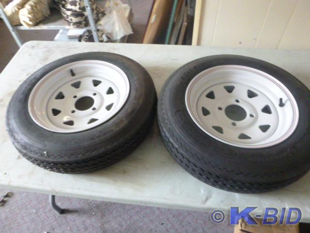2 New Super Trail Trailer Tires wit...