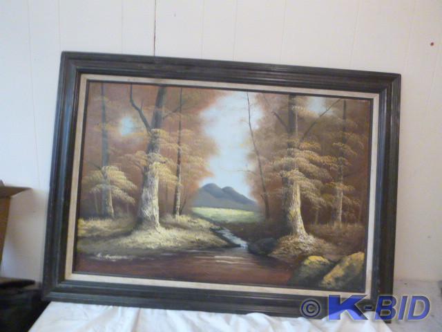 Nice Framed Hand Painted Picture on...
