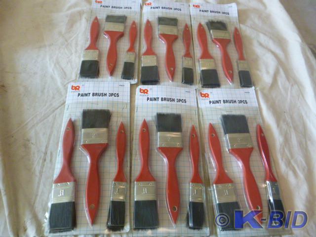 6 Packs of 3 BR Tools Paint Brushes...