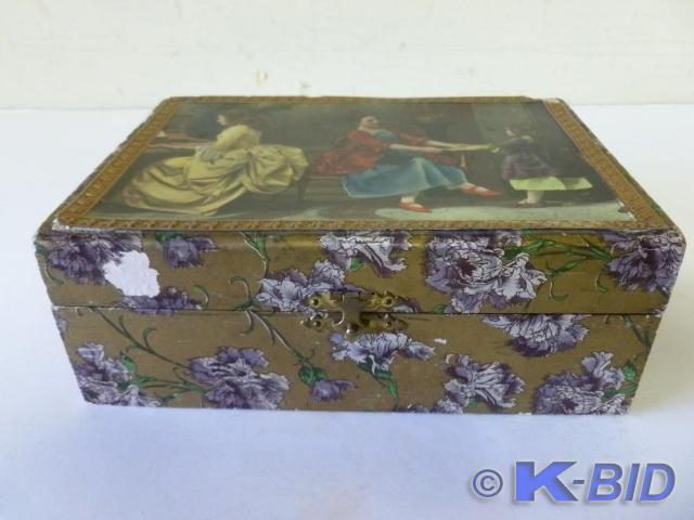 Antique picture top jewelry box tha...