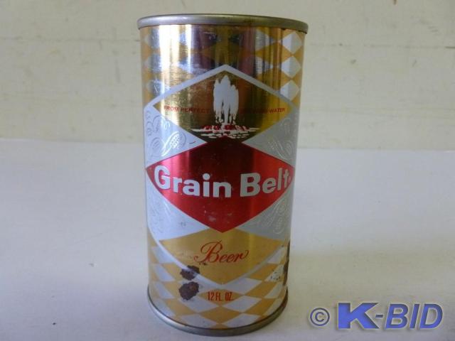 Vintage Grain Belt steel beer can, ...
