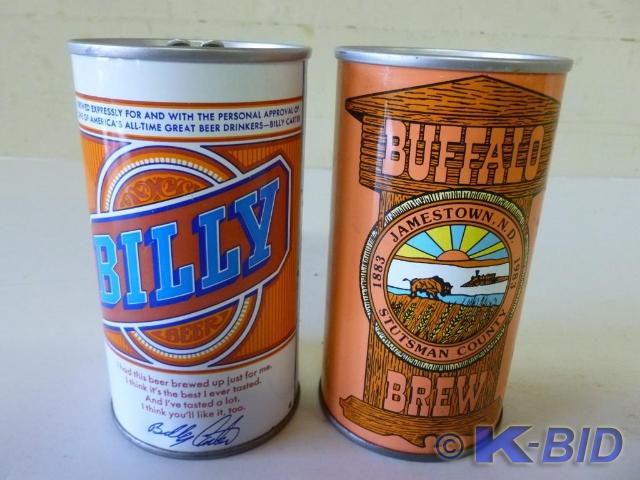 Lot of two steel beer cans that inc...