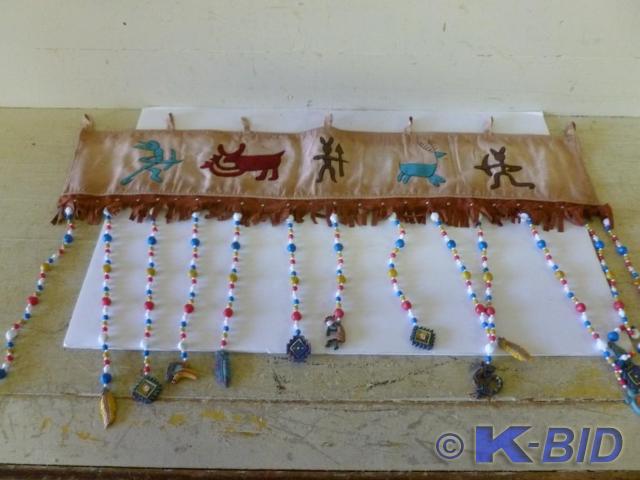 Native American themed curtain vale...