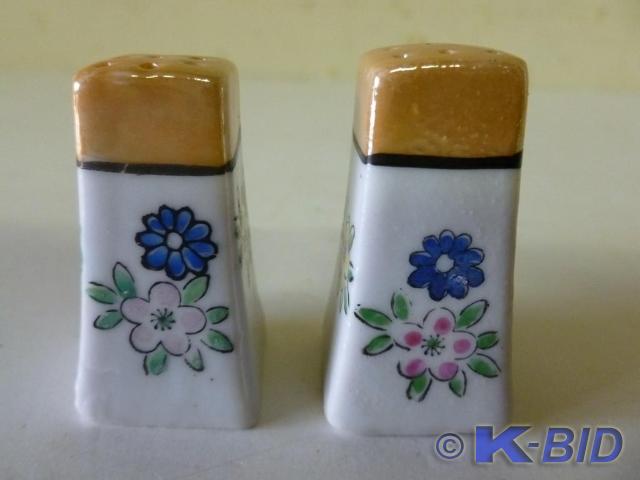 Vintage hand painted porcelain salt...