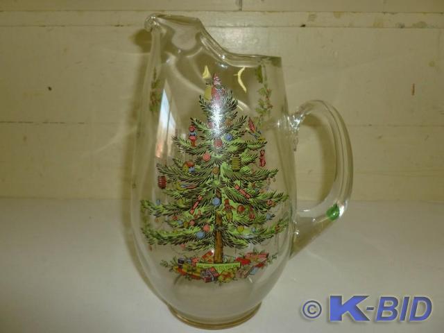 Large heavy glass Christmas themed ...