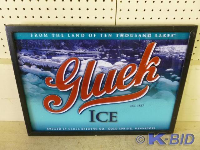 Gluek Ice wood framed and painted g...