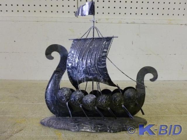 Cut metal mantle ship decoration th...
