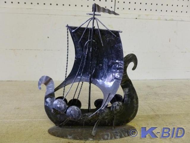 Cut metal mantle ship decoration th...