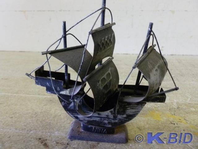 Cut metal mantle ship decoration th...
