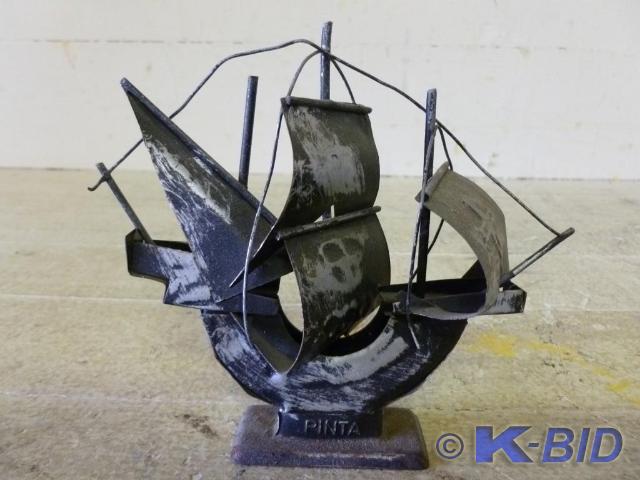 Cut metal mantle ship decoration th...