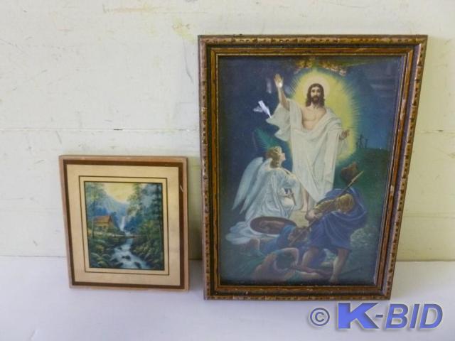 Lot of two vintage pictures.