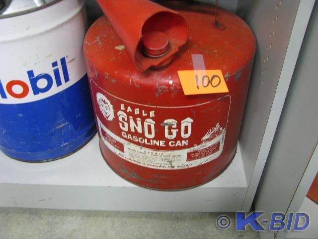 lot 100 image: one 5 gallon red eagle sno go gas c...