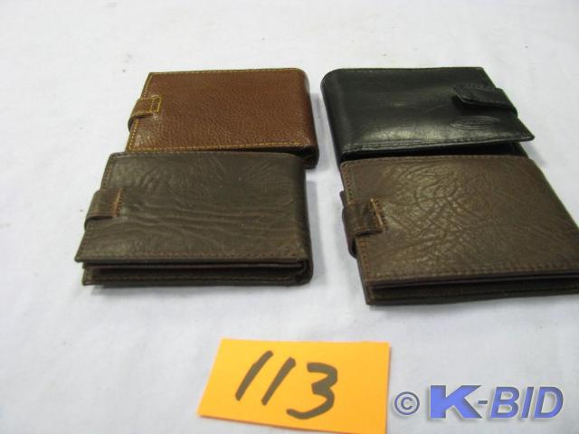 lot 113 image: 4 new in box leather Italian wallet...