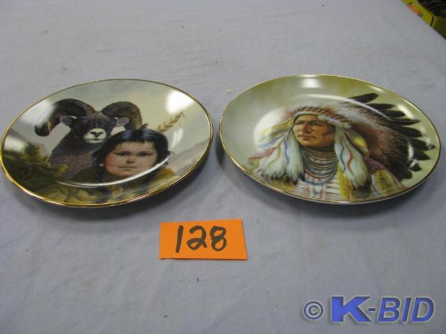 lot 128 image: Native American porcelain plates co...
