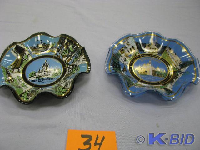 lot 34 image: two Disney collectible wavy plates ...