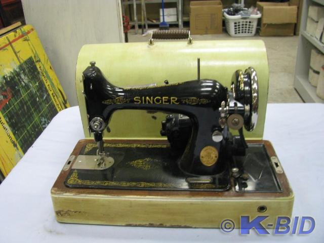 lot 58 image: one bentwood box singer sewing mach...