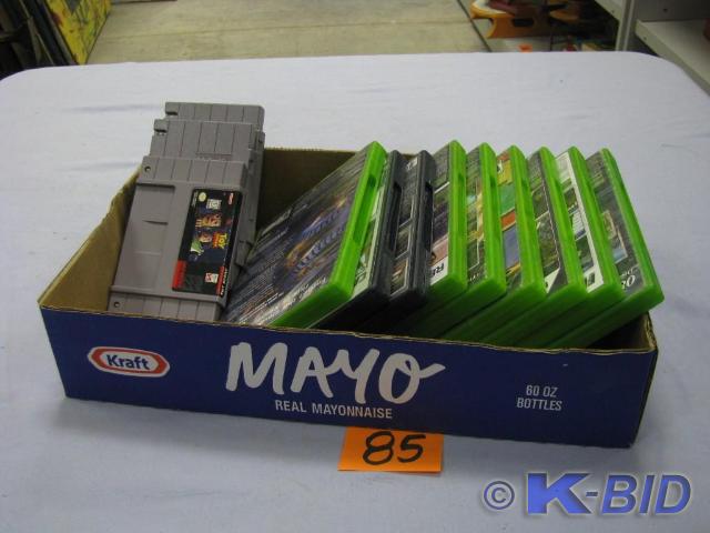 lot 85 image: 3 super nintendo games and 9 xbox a...