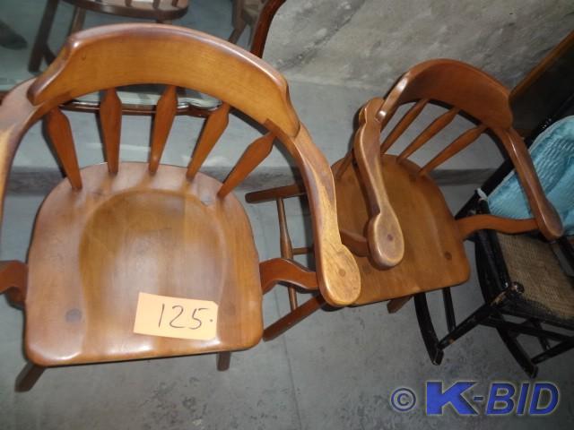 (2) Heavy Hardwood Chairs