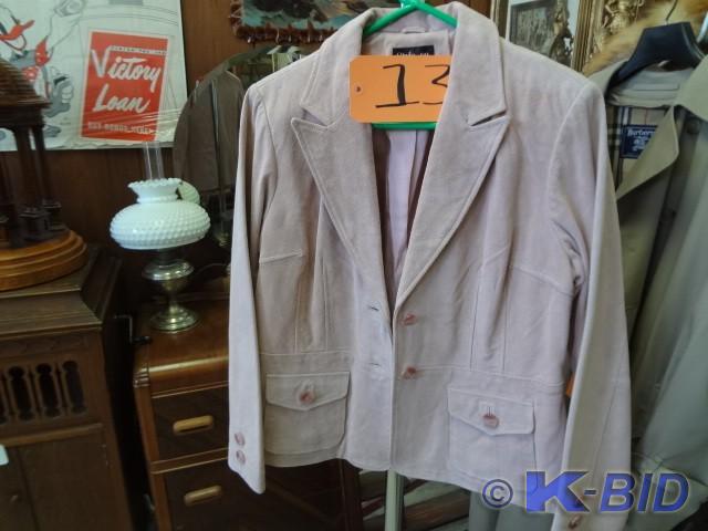 Pink Leather jacket, sz L