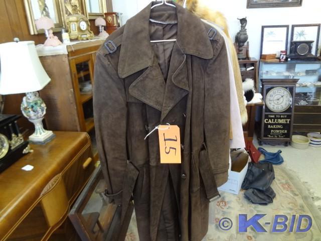 Leather Topcoat, sz M
