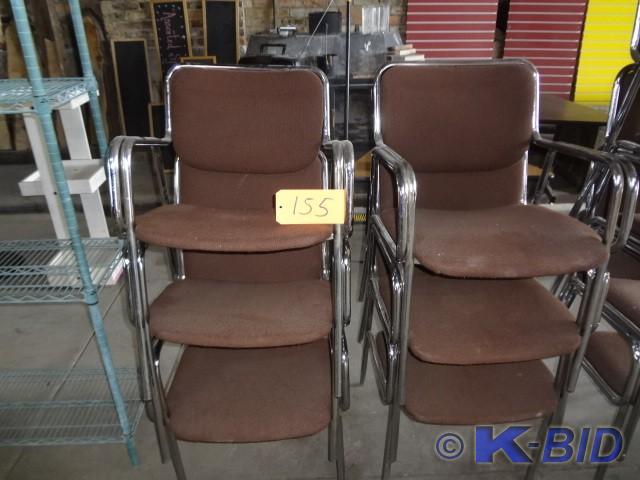 (6) Chrome Cloth Chairs
