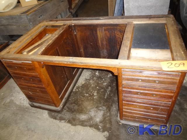 Desk , oak, base only