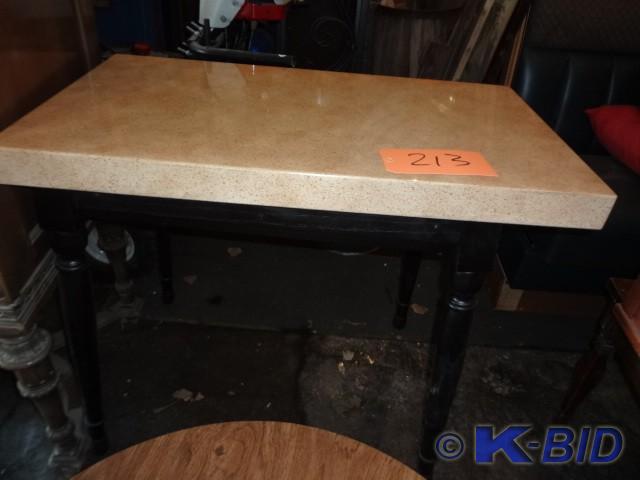Black Hall Table wStone look Top