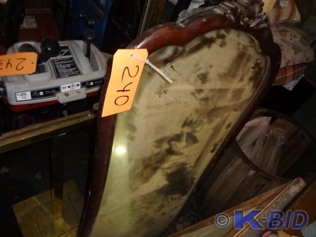 Unusual Walnut Beveled Mirror