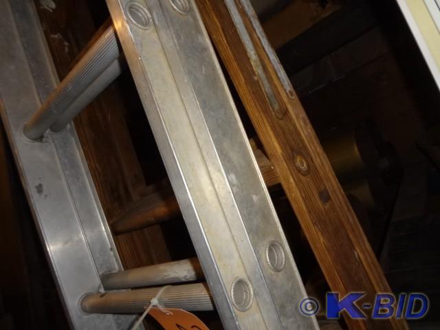 2 Ladders, Aluminum Extension, Wood...