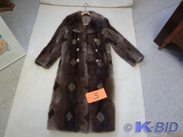 Unique Patterned Fur Coat, Mink