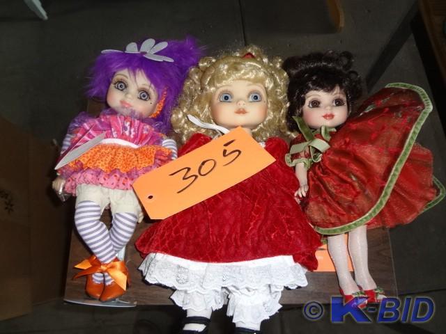 Big Eyed Porcelain Dolls, numbered