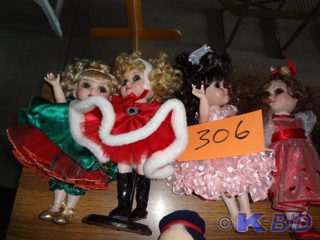 (4) Porcelain Dolls, Danbury