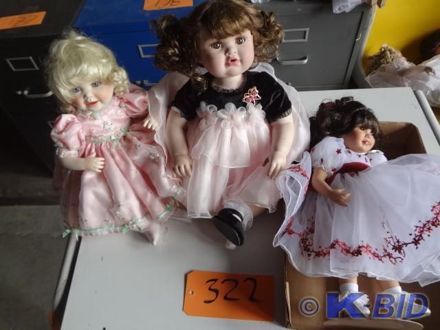 (3) Large Porcelain Baby Dolls