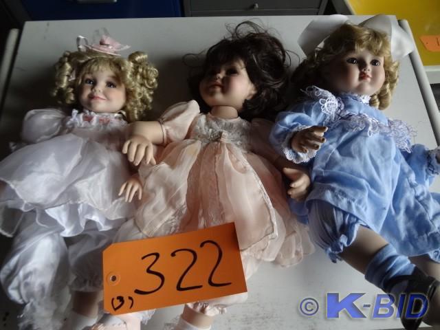 (3) Large Porcelain Baby Dolls