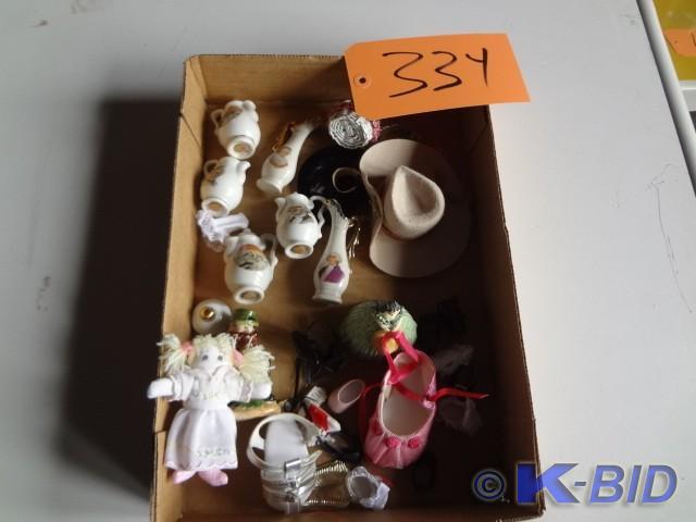 Flat of Porcelain Smalls and Doll S...