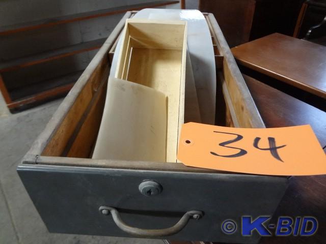 Desk Drawer, Curved Caramel Glass