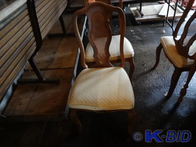 (4) Maple UpholsteredCaned Chairs