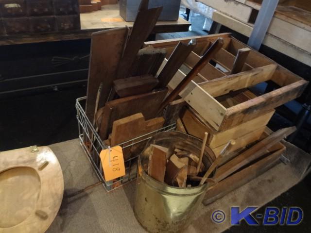 Misc wood parts, pieces and old dra...
